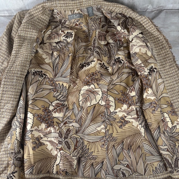 Kate Hill Women's Size 12P Brown Gold Mine Petite ClassyTweed Jacket - Picture 5 of 10